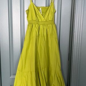 *NWT* Anthropologie Chartreuse Maxi Dress